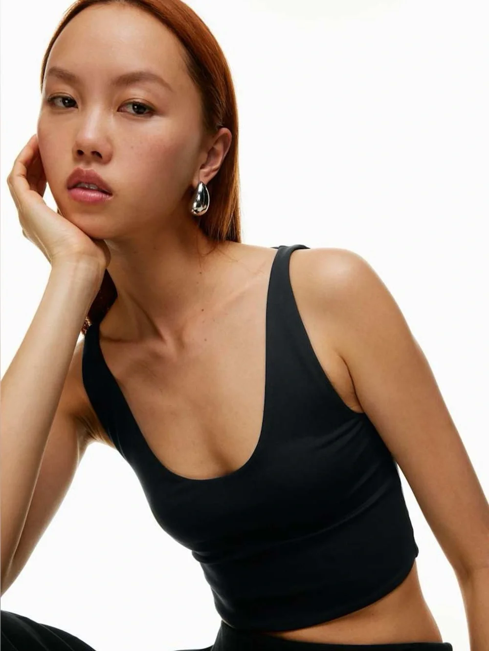 BABATON CONTOUR CROPPED TANK BLACK - Picture 1 of 4